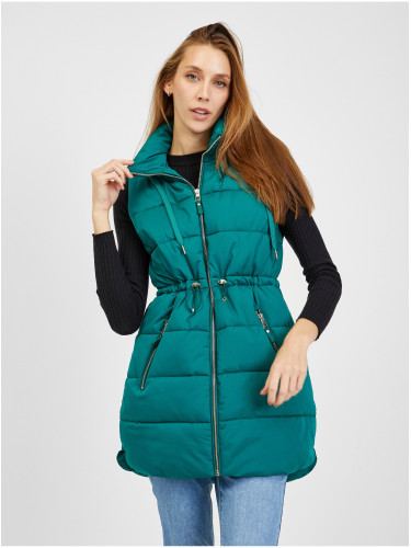 Orsay Dark Green Women's Quilted Vest - Women's