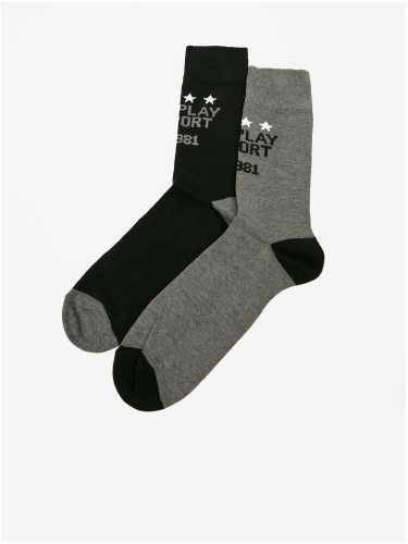 Set of two pairs of men's socks in gray and black Replay - Men