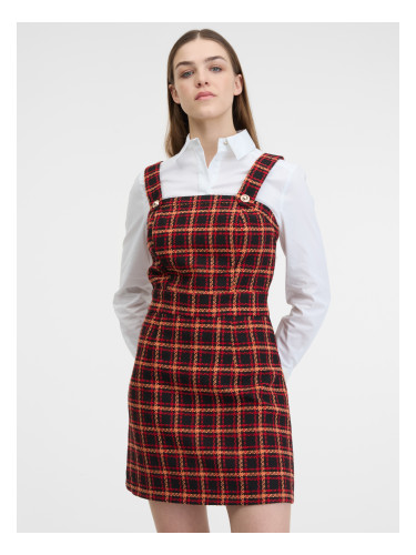 Orsay Red-Black Ladies Checkered Dress - Ladies