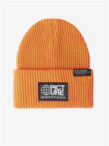 Orange Ribbed Winter Hat Picture