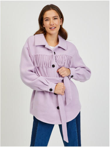 Light Purple Shirt Winter Jacket with Fringe ORSAY - Women