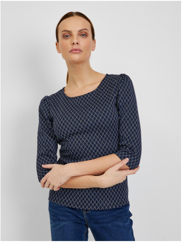 Orsay Navy Blue Women's Patterned T-Shirt - Women's