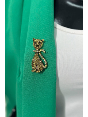 Brooch Cat A-2-21-10 gold color