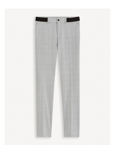 Celio Plaid Trousers Fonoel - Men's
