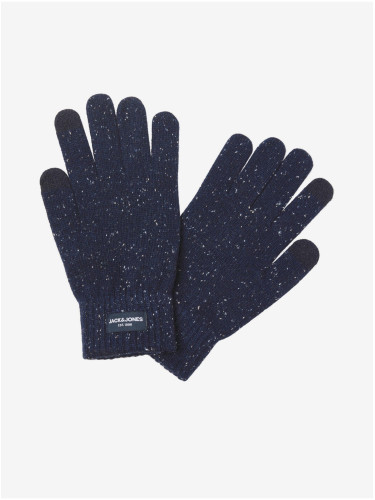 Dark blue men's brindle gloves Jack & Jones Cliff