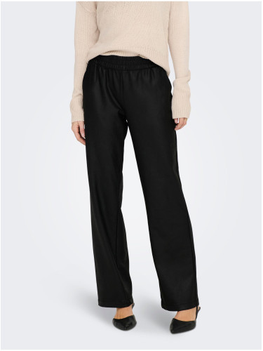Black women's faux leather trousers ONLY Pop Star