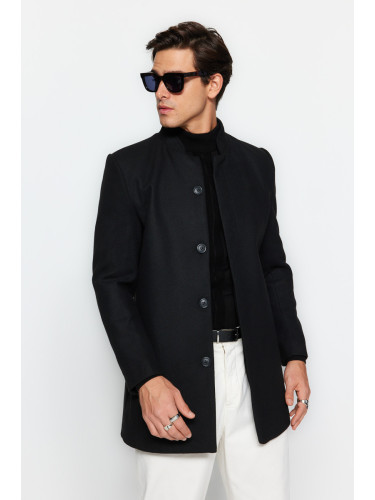 Trendyol Black Slim Fit Stand Collar Coat