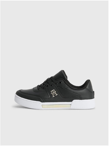 Black Women's Leather Sneakers Tommy Hilfiger
