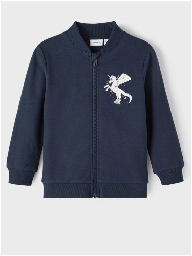 Dark blue girly sweatshirt with zipper name it Bascha - Girls