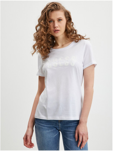 White Women's T-Shirt Guess Agata - Women