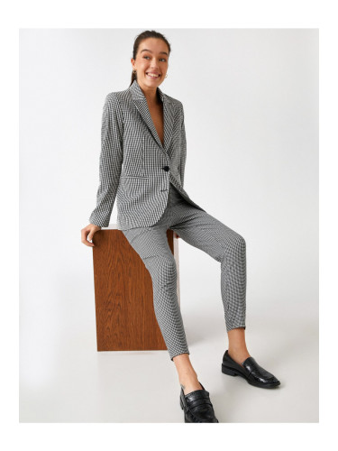 Koton Plaid Skinny Leg Trousers