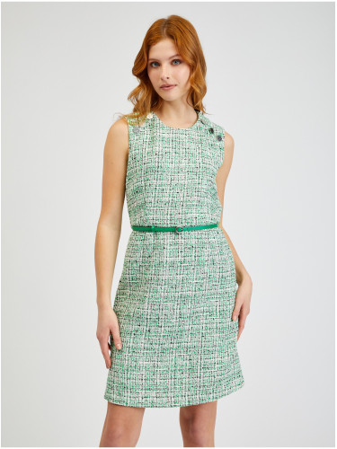 Orsay Green Women's Patterned Dress with Belt - Women's