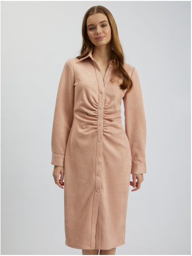 Orsay Light Pink Women's Suede Sheath Dress - Women's