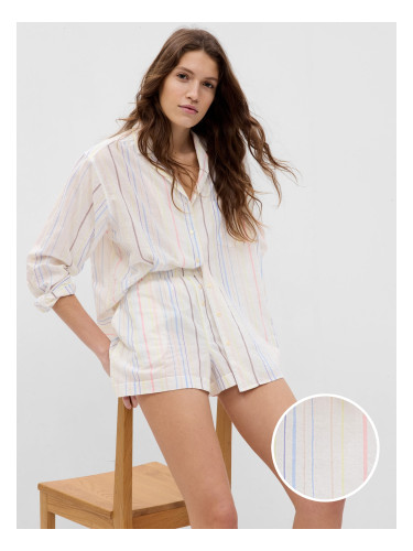 Creamy women's striped pajama shorts GAP