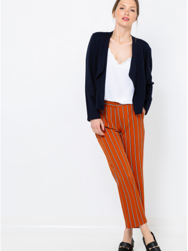 Orange cropped striped trousers CAMAIEU