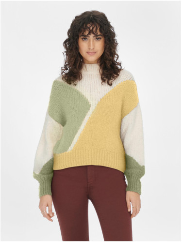 Yellow-cream patterned sweater JDY Killian - Women