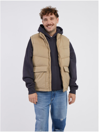 Beige Men's Quilted Vest Jack & Jones Vester - Mens