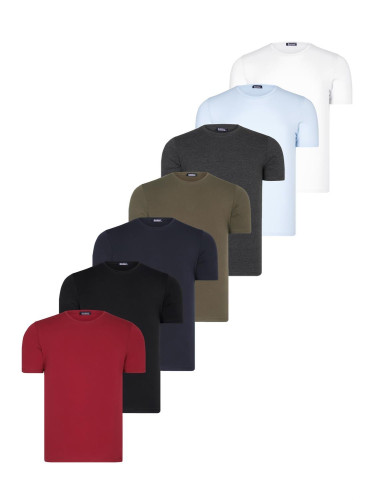SET OF SEVEN T8569 DEWBERRY BICYCLE COLLAR T-SHIRT-BLACK-WHITE-NAVY-ANTHRACITE-BLUE-KHAKI-BURGUNDY