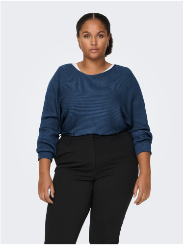 Dark blue ribbed sweater ONLY CARMAKOMA Adaline - Women