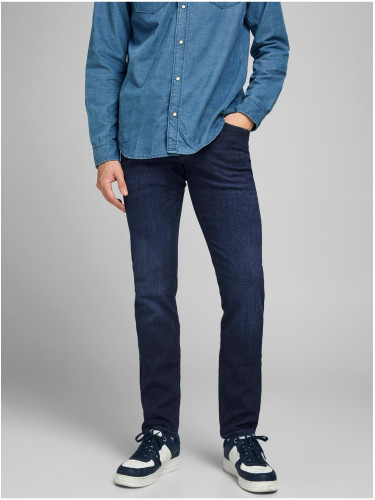 Dark blue slim fit jeans by Jack & Jones Glenn