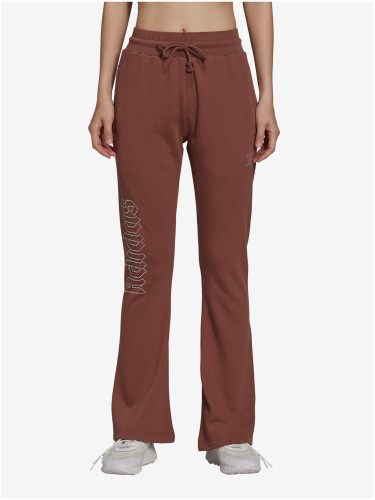 Brown Women's Flared Fit Sweatpants with adidas Originals Open - Women