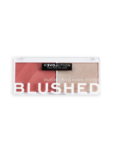Revolution Relove Colour Play Blushed Duo Blush & Highlighter Контурираща палитра за жени 5,8 гр Нюанс Cute