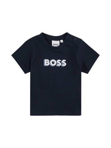 BOSS Kidswear Тениска  морскосиньо / светлосиньо / бяло