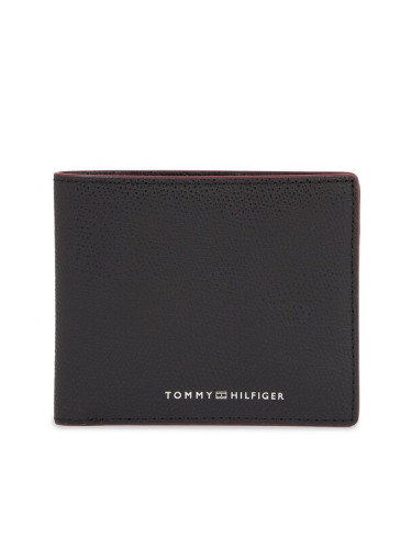 Tommy Hilfiger Мъжки портфейл Th Struc Leather Cc And Coin AM0AM11604 Черен