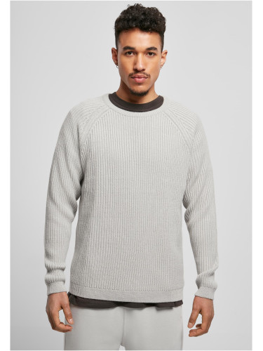 Ribbed raglan sweater light asphalt