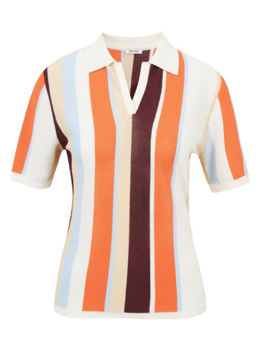 Orange-Cream Light Striped Short Sleeve Sweater ORSAY - Women