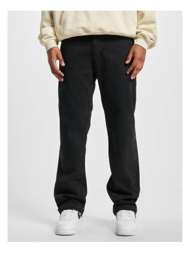 DEF Прав деним с широка кройка, черен