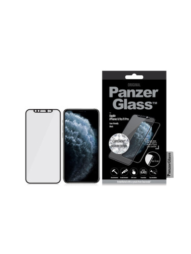 Стъклен протектор PanzerGlass за Apple Iphone X/Xs/11 Pro CaseFriendly, CamSlider, Swarovski Edition- Черен,