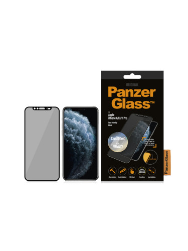Стъклен протектор PanzerGlass за Apple iPhone X/Xs/11 Pro Case Friendly Privacy CamSlider, Черен