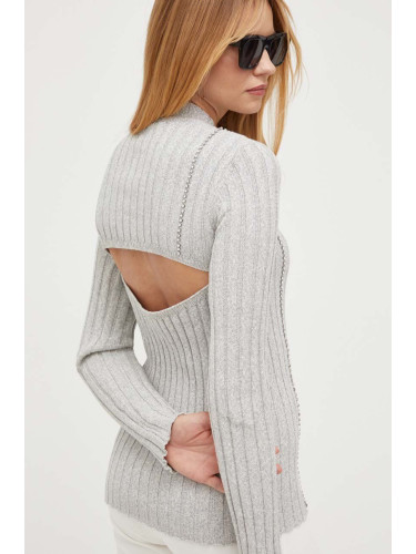 Пуловер Patrizia Pepe дамски в сиво