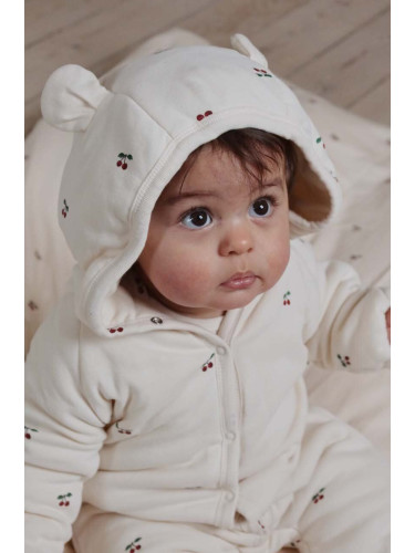 Бебешки памучен къс гащеризон Konges Sløjd NEWBORN ONESIE WITH HOOD