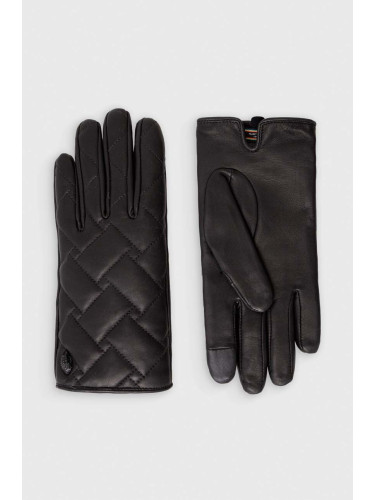 Кожени ръкавици Kurt Geiger London в черно