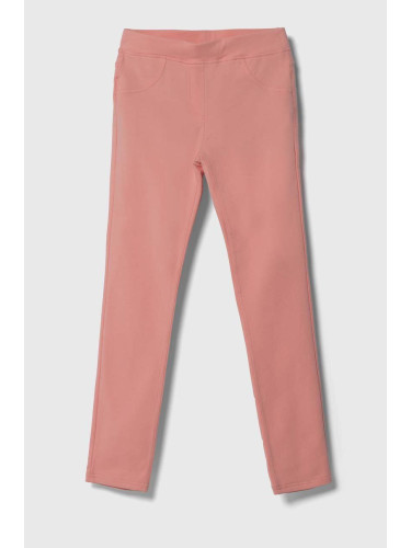 Детски спортен панталон United Colors of Benetton в розово с изчистен дизайн