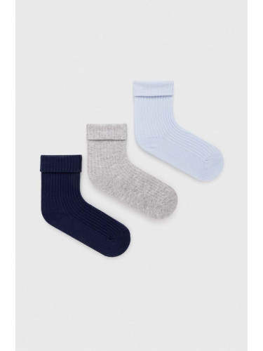 Бебешки чорапи United Colors of Benetton (3 броя) в тъмносиньо