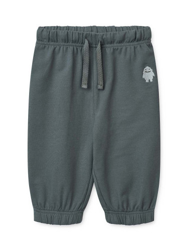 Бебешки спортен панталон Liewood в сиво с изчистен дизайн