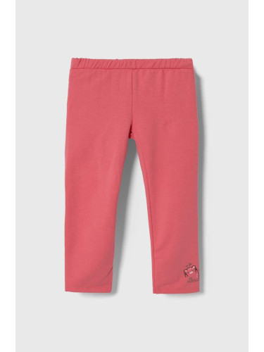 Детски спортен панталон United Colors of Benetton в розово с принт