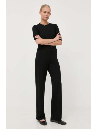 Панталон Max Mara Leisure в черно със стандартна кройка, с висока талия