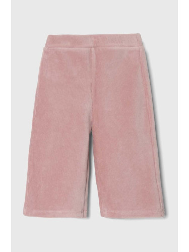 Детски панталон United Colors of Benetton в розово с изчистен дизайн