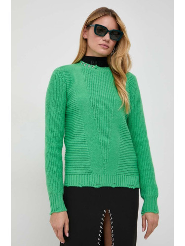 Пуловер с вълна Patrizia Pepe дамски в зелено