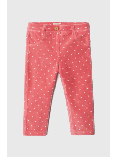 Бебешки панталон United Colors of Benetton в розово