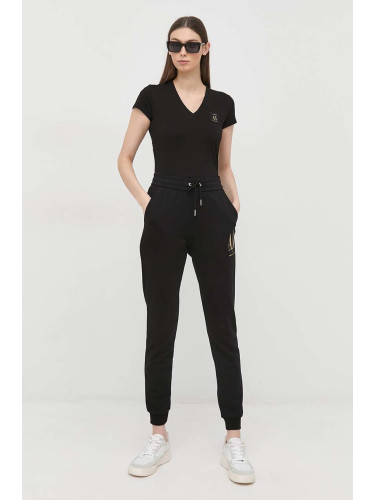 Памучен спортен панталон Armani Exchange в черно с апликация 8NYPMX YJ68Z NOS