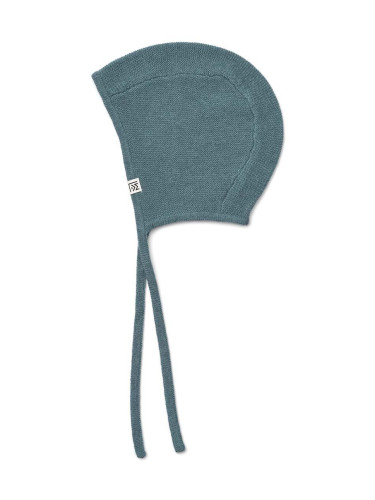 Бебешка памучна шапка Liewood в сиво с фина плетка от памук