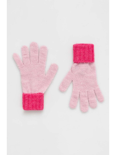 Детски ръкавици с вълна United Colors of Benetton в розово