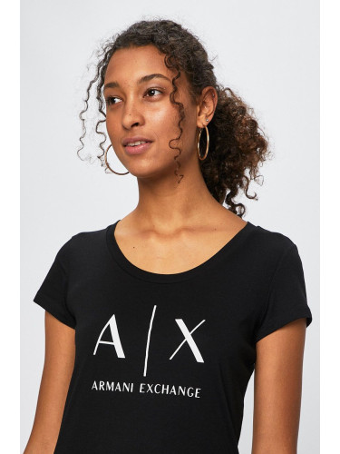 Памучна тениска Armani Exchange в черно 8NYT70 YJ16Z NOS