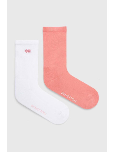 Чорапи United Colors of Benetton (2 броя) в розово