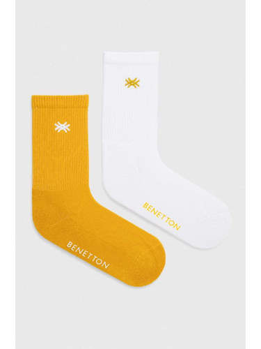 Чорапи United Colors of Benetton (2 броя) в жълто